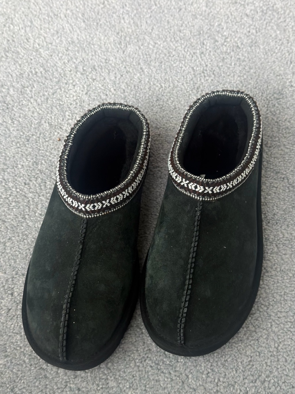 Women's Dark Green Suede Slip-On Shoes